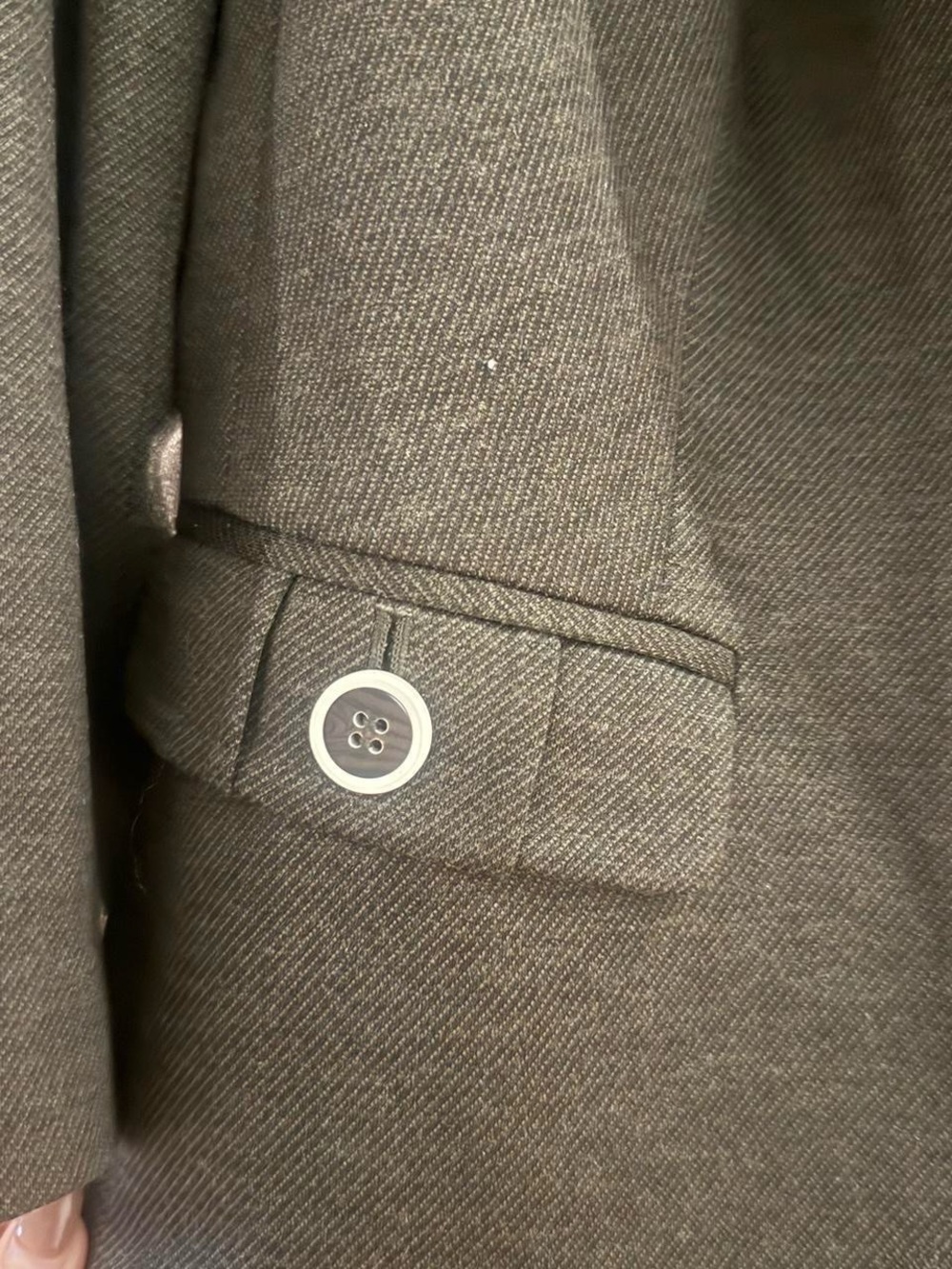 The Limited Olive Green Blazer Open Front Structured Jacket Petite Medium - Picture 3 of 4